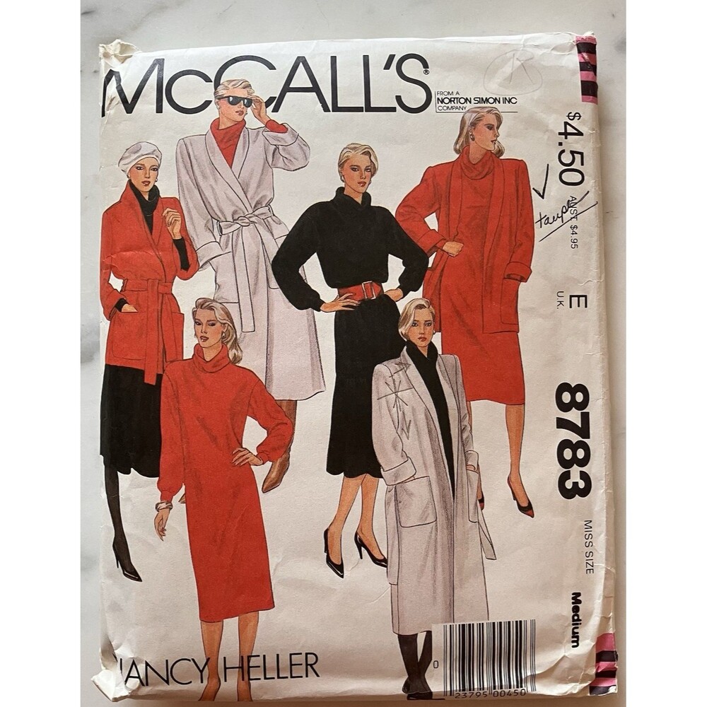 McCall's 8783‎ Misses Jacket, Dress, Tunic & Skirt Nancy Heller Sz 14-16 Vintage